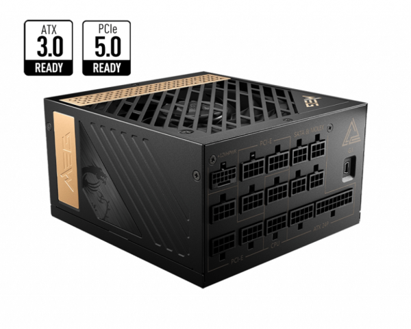 MSI MEG AI1300P PCIE5 unidad de fuente de alimentación 1300 W 24-pin ATX ATX Negro