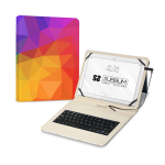 SUBBLIM FUNDA + TECLADO TABLET KEYTAB USB TRIANGULOS QWERTY Español MicroUSB Multicolor