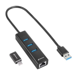 Sharkoon 4044951037575 base para portátil y replicador de puertos Inalámbrico USB 3.2 Gen 1 (3.1 Gen 1) Type-C Negro