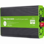 EnerGenie EG-PWC-PS2000-01 adaptador e inversor de corriente Auto 2000 W Negro, Verde