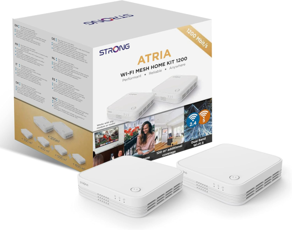 Strong WI-FI MESH HOME KIT 1200 sistema Wi-Fi Mesh (Wi-Fi en malla) Doble banda (2,4 GHz / 5 GHz) Wi-Fi 5 (802.11ac) Blanco 3 Interno