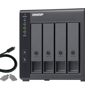 QNAP TR-004 caja para disco duro externo Carcasa de disco duro/SSD Negro 2.5/3.5"