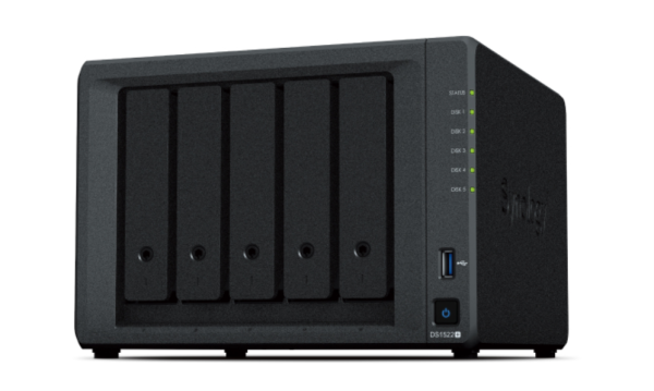 Synology DiskStation DS1522+ servidor de almacenamiento NAS Torre AMD Embedded R-Series SoC R1600 8 GB DDR4 DiskStation Manager Negro