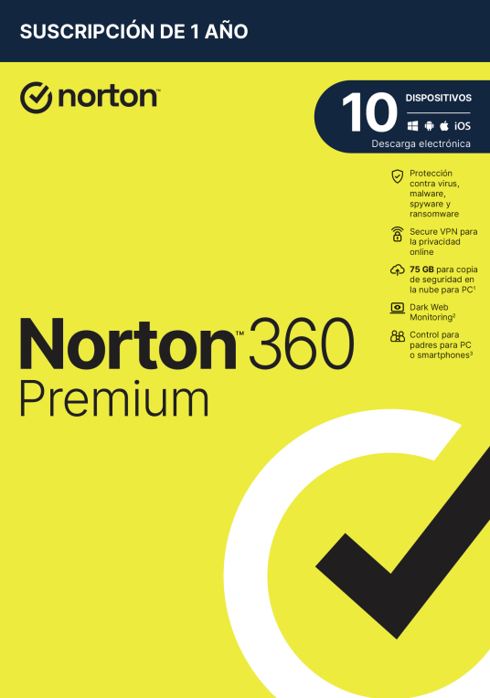 NortonLifeLock 360 Premium Seguridad de antivirus Base Español 1 licencia(s) 1 año(s)