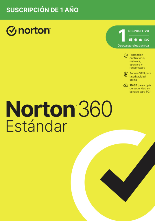 NortonLifeLock 360 Standard Seguridad de antivirus Base Español 1 licencia(s) 1 año(s)