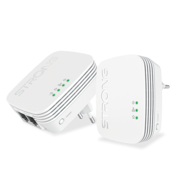 Strong POWERLWF600DUOMINI adaptador de red PowerLine 600 Mbit/s Ethernet Wifi Blanco 2 pieza(s)