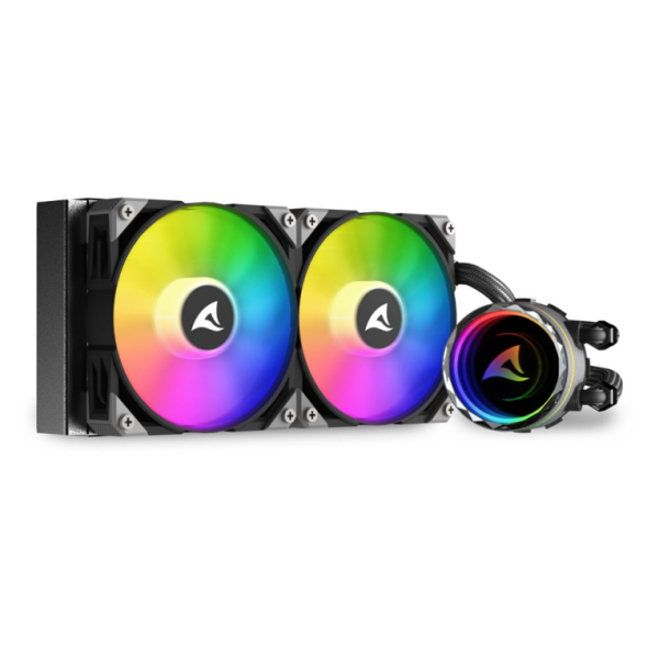 Sharkoon S80 RGB Carcasa del ordenador, Procesador Sistema de refrigeración líquida todo en uno 12 cm Negro 1 pieza(s)