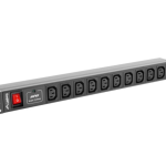 Lanberg PDU-10I-0200-IEC-BK unidad de distribución de energía (PDU) 10 salidas AC 1U Negro