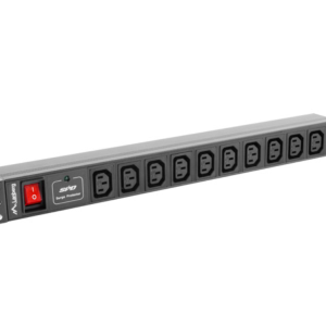 Lanberg PDU-10I-0200-IEC-BK unidad de distribución de energía (PDU) 10 salidas AC 1U Negro