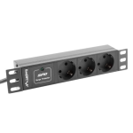 Lanberg PDU-03F-0200-BK unidad de distribución de energía (PDU) 3 salidas AC 1U Negro