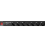 Lanberg PDU-PRO-07F-0200-BK unidad de distribución de energía (PDU) 6 salidas AC 1U Negro