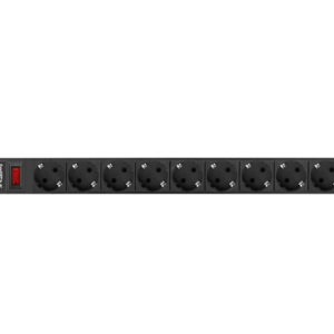 Lanberg PDU-09F-0300-BK unidad de distribución de energía (PDU) 9 salidas AC 1U Negro, Gris