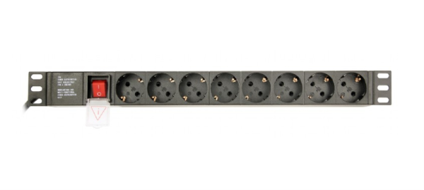 Gembird EG-PDU-014 unidad de distribución de energía (PDU) 8 salidas AC 1U Negro