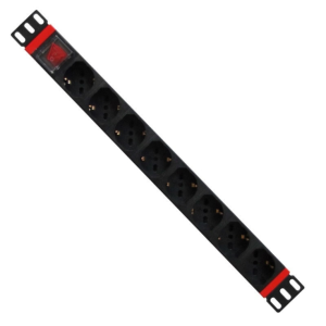 WP WPN-PDU-C01-08 unidad de distribución de energía (PDU) 8 salidas AC 1U Negro, Rojo