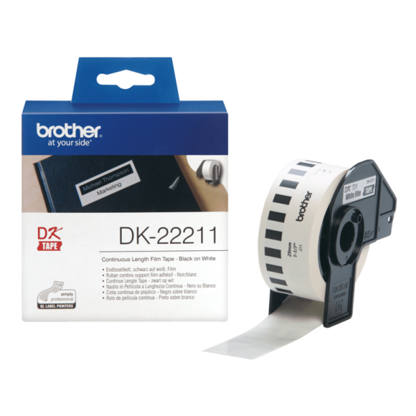 Brother DK-22211 cinta para impresora de etiquetas Negro sobre blanco