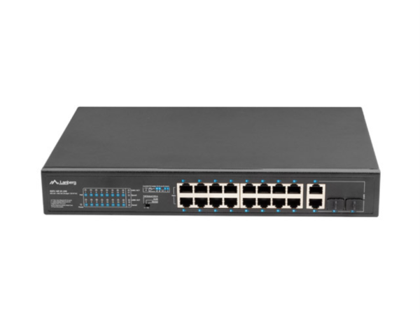 Lanberg RSFE-16P-2C-250 switch No administrado Gigabit Ethernet (10/100/1000) Energía sobre Ethernet (PoE) 1U Negro