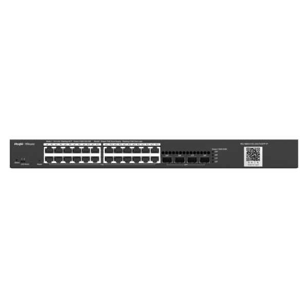 switch-ruijie-reyee-rg-nbs3100-24gt4sfp-p-gigalan-24p-sfp-4p-poe-l2-gestionable.png Ruijie Networks RG-NBS3100-24GT4SFP-P switch Gestionado L2 Gigabit Ethernet (10/100/1000) Energía sobre Ethernet (PoE) Negro