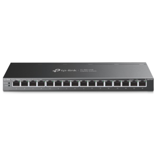 TP-Link TL-SG116P switch No administrado Gigabit Ethernet (10/100/1000) Energía sobre Ethernet (PoE) Negro