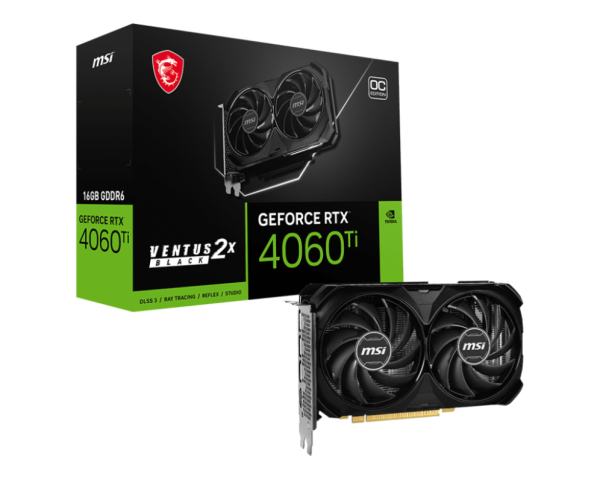 MSI VENTUS GEFORCE RTX 4060 TI 2X BLACK 16G OC tarjeta gráfica NVIDIA 16 GB GDDR6