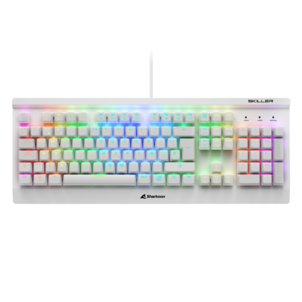 Sharkoon SKILLER SGK3 teclado Juego USB QWERTY Inglés, Español Blanco