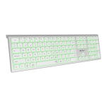 SUBBLIM SUBKB-3MIE300 teclado Universal RF Wireless + Bluetooth QWERTY Español Plata, Blanco