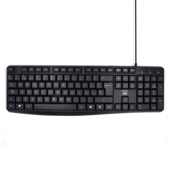 Ewent EW3001 teclado Oficina USB QWERTY Español Negro