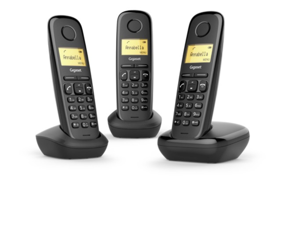 Gigaset A170 Trio Teléfono DECT/analógico Identificador de llamadas Negro