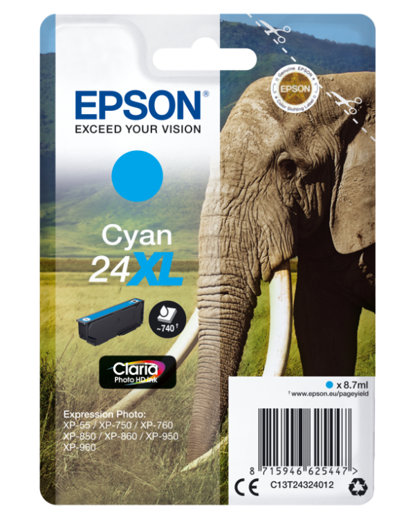 Epson Elephant C13T24324012 cartucho de tinta 1 pieza(s) Original Alto rendimiento (XL)