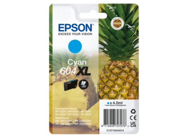 Epson 604XL cartucho de tinta 1 pieza(s) Original Alto rendimiento (XL) Cian