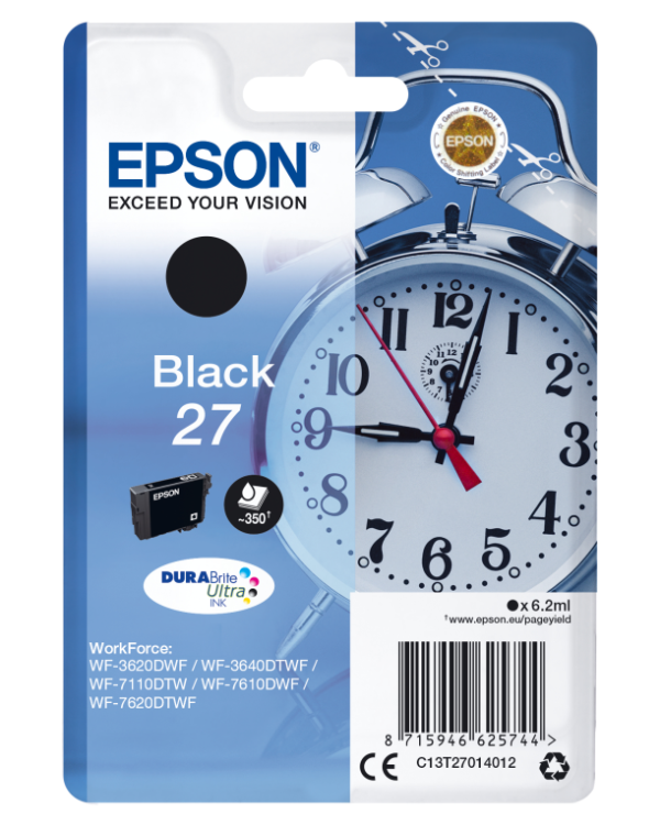 Epson Alarm clock C13T27014012 cartucho de tinta 1 pieza(s) Original Rendimiento estándar Negro