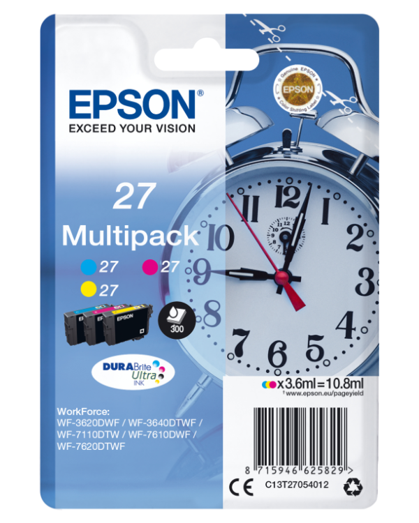 Epson Alarm clock C13T27054012 cartucho de tinta 1 pieza(s) Original Rendimiento estándar Cian, Magenta, Amarillo