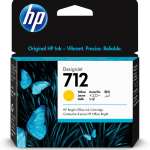 HP 712 29-ml Yellow DesignJet Ink Cartridge cartucho de tinta 1 pieza(s) Original Rendimiento estándar