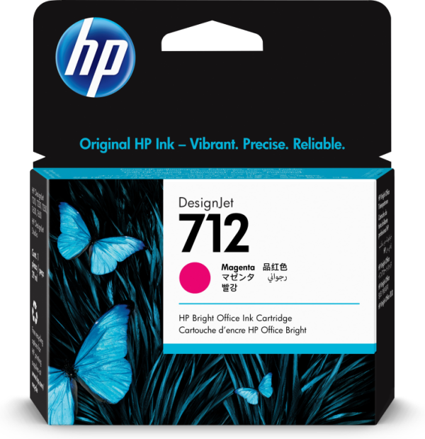 HP 712 29-ml Magenta DesignJet Ink Cartridge cartucho de tinta 1 pieza(s) Original Rendimiento estándar