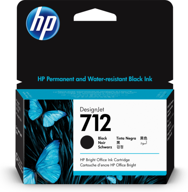 HP 712 38-ml Black DesignJet Ink Cartridge cartucho de tinta 1 pieza(s) Original Rendimiento estándar