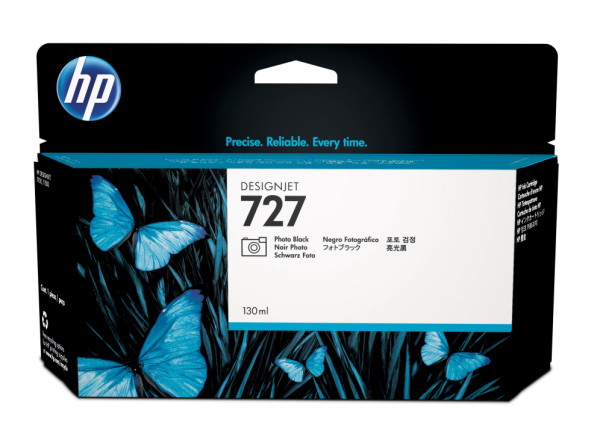 HP 727 130-ml Photo Black DesignJet Ink Cartridge cartucho de tinta 1 pieza(s) Original Rendimiento estándar Foto negro