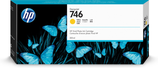 HP 746 300-ml Yellow DesignJet Ink Cartridge cartucho de tinta 1 pieza(s) Original Rendimiento estándar Amarillo