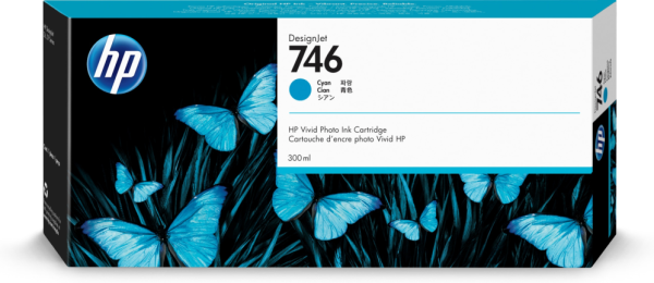 HP 746 300-ml Cyan DesignJet Ink Cartridge cartucho de tinta 1 pieza(s) Original Rendimiento estándar