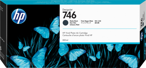 HP 746 300-ml Matte Black DesignJet Ink Cartridge cartucho de tinta 1 pieza(s) Original Rendimiento estándar