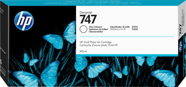 HP 747 300-ml Gloss Enhancer DesignJet Ink Cartridge cartucho de tinta 1 pieza(s) Original Rendimiento estándar