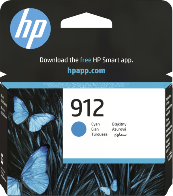 HP 912 Cyan Original Ink Cartridge cartucho de tinta 1 pieza(s) Rendimiento estándar