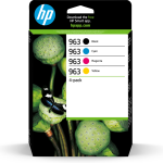 HP 963 4-pack Black/Cyan/Magenta/Yellow Original Ink Cartridges cartucho de tinta 5 pieza(s) Rendimiento estándar Negro, Cian, Magenta, Amarillo