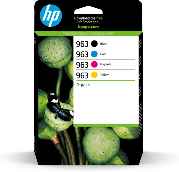 HP 963 4-pack Black/Cyan/Magenta/Yellow Original Ink Cartridges cartucho de tinta 5 pieza(s) Rendimiento estándar Negro, Cian, Magenta, Amarillo