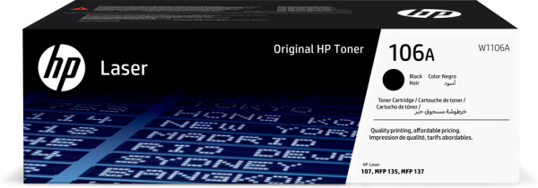 HP 106A Black Original Laser Toner Cartridge cartucho de tóner 1 pieza(s)