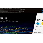 HP 125A 3-pack Cyan/Magenta/Yellow Original LaserJet Toner Cartridges cartucho de tóner 3 pieza(s) Cian, Magenta, Amarillo